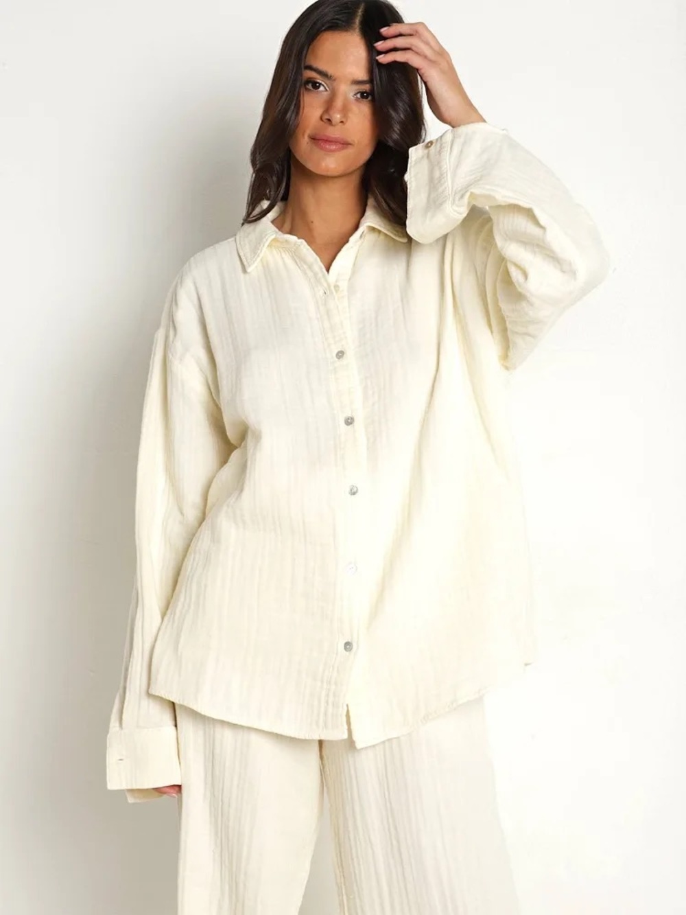 DONNI. Bubble shirt waffle knit